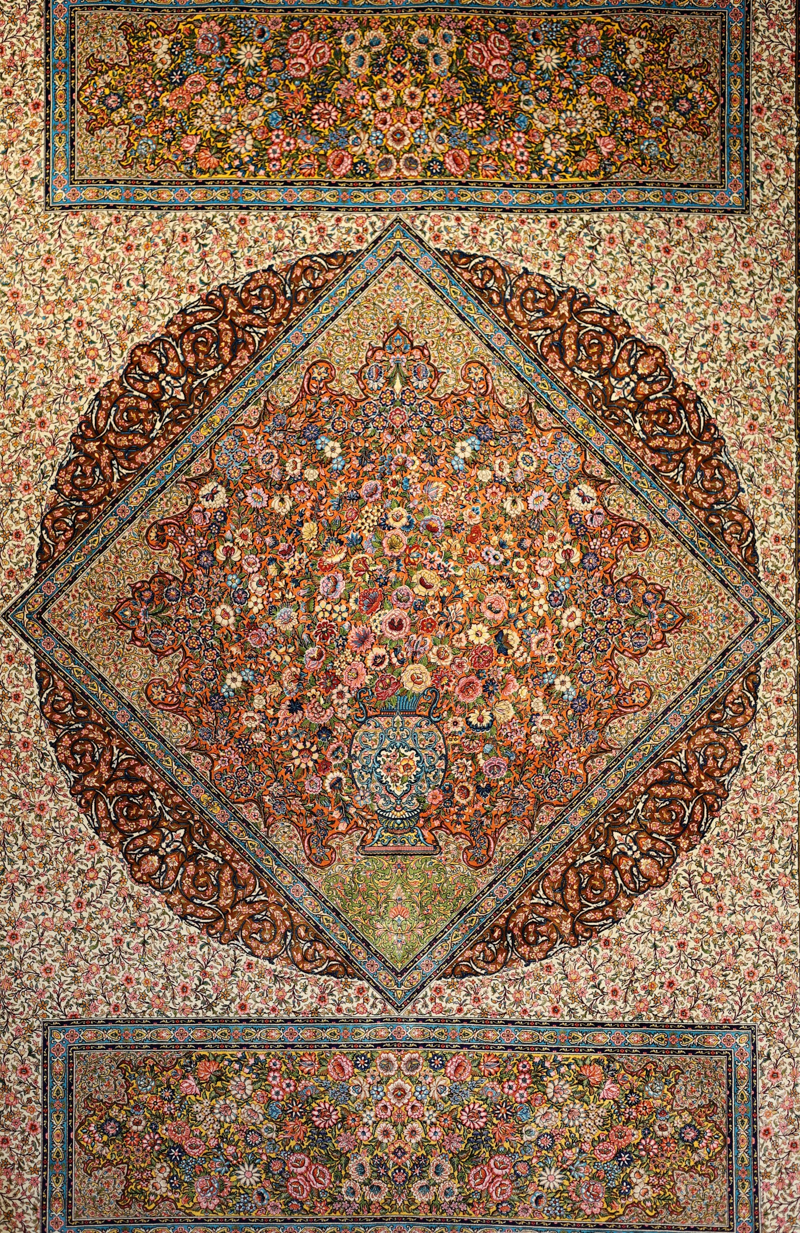 Detail of a hand-knotted oriental rug