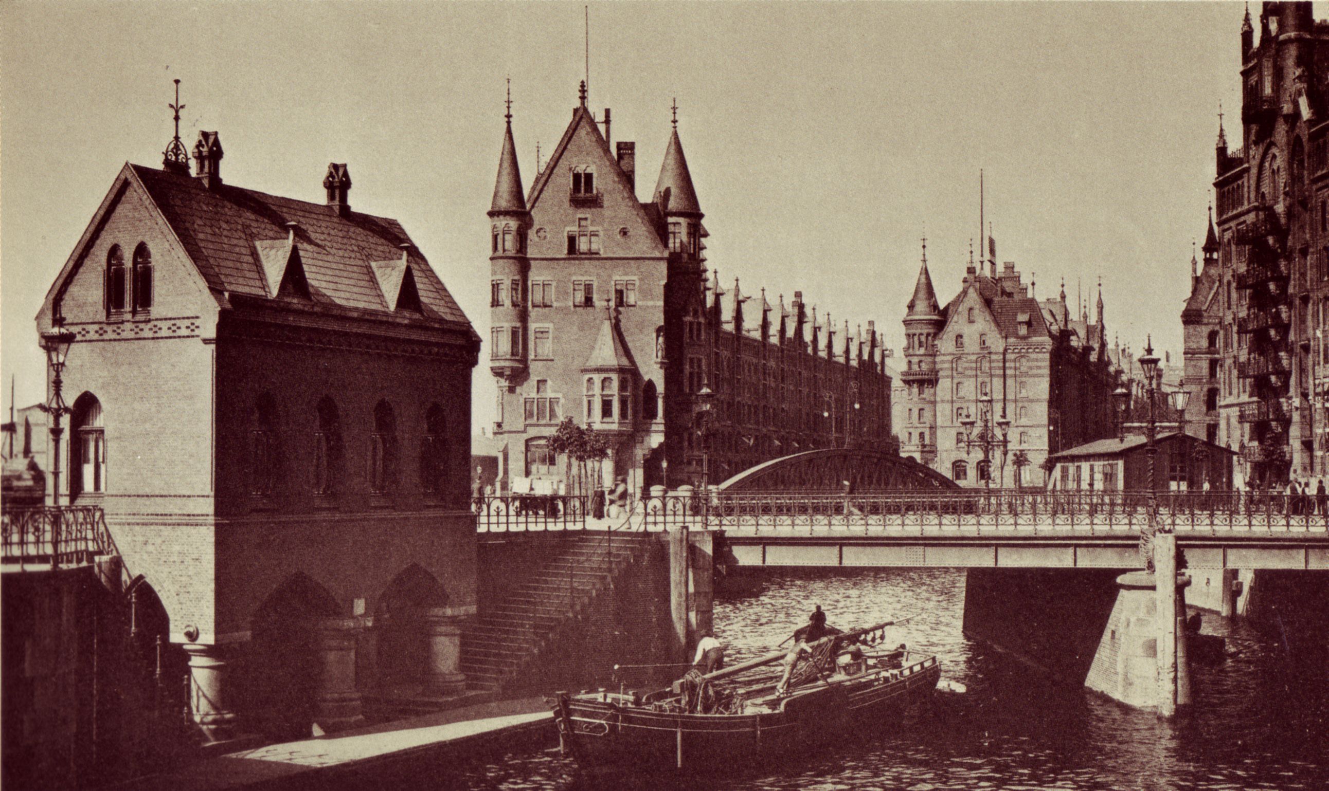 Speicherstadt at Sankt Annen, historical photograph around 1890