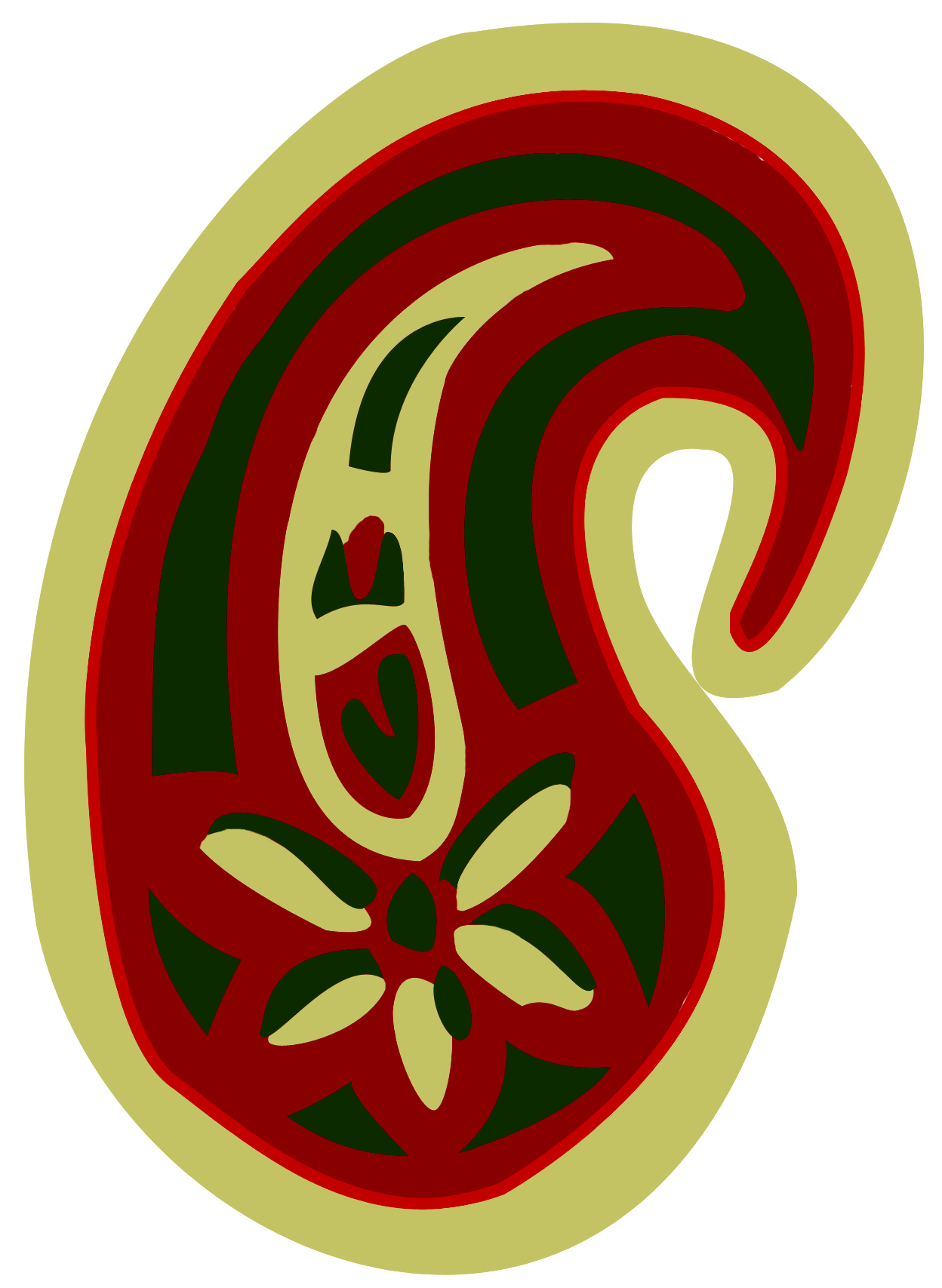 Boteh motif (paisley) in a Persian Hamadan rug