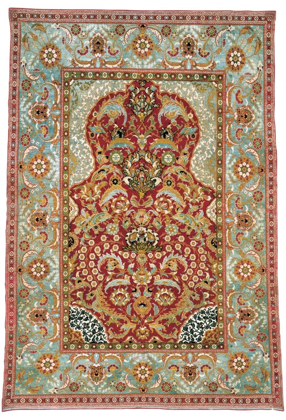 Persian prayer rug with a clearly visible mihrab arch